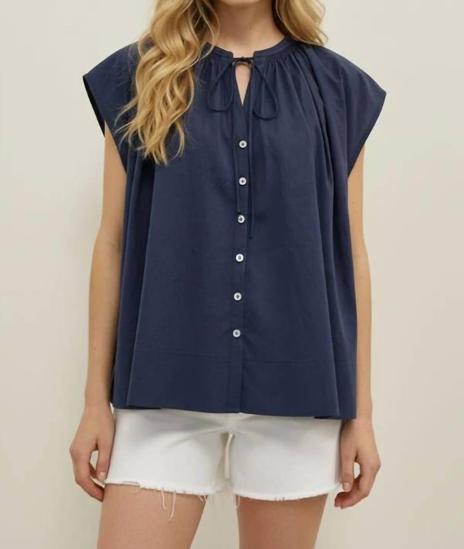 Pinch - Tie Neck Blouse