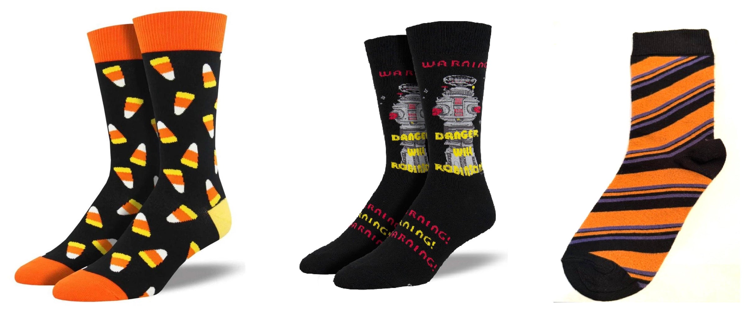 SOCKSMITH Women's Candy Corn & Danger Will Robinson & Witches Socks - Set Of 3 Pair in multi - women's accessory