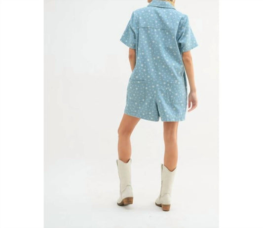 Wishlist - EVELYNN DENIM STAR ROMPER