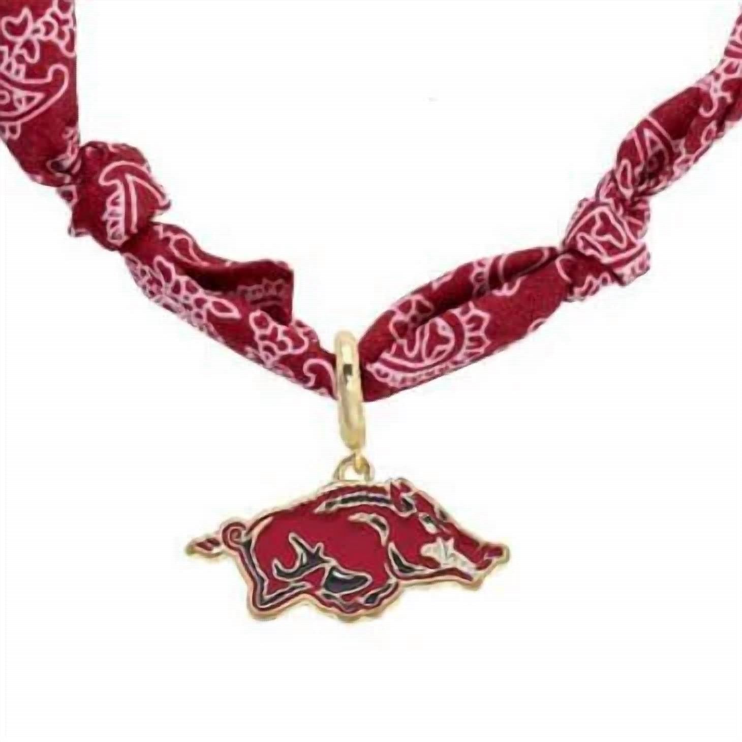 Canvas Style - Arkansas Razorbacks Bandana Scarf Necklace Logo Pendant