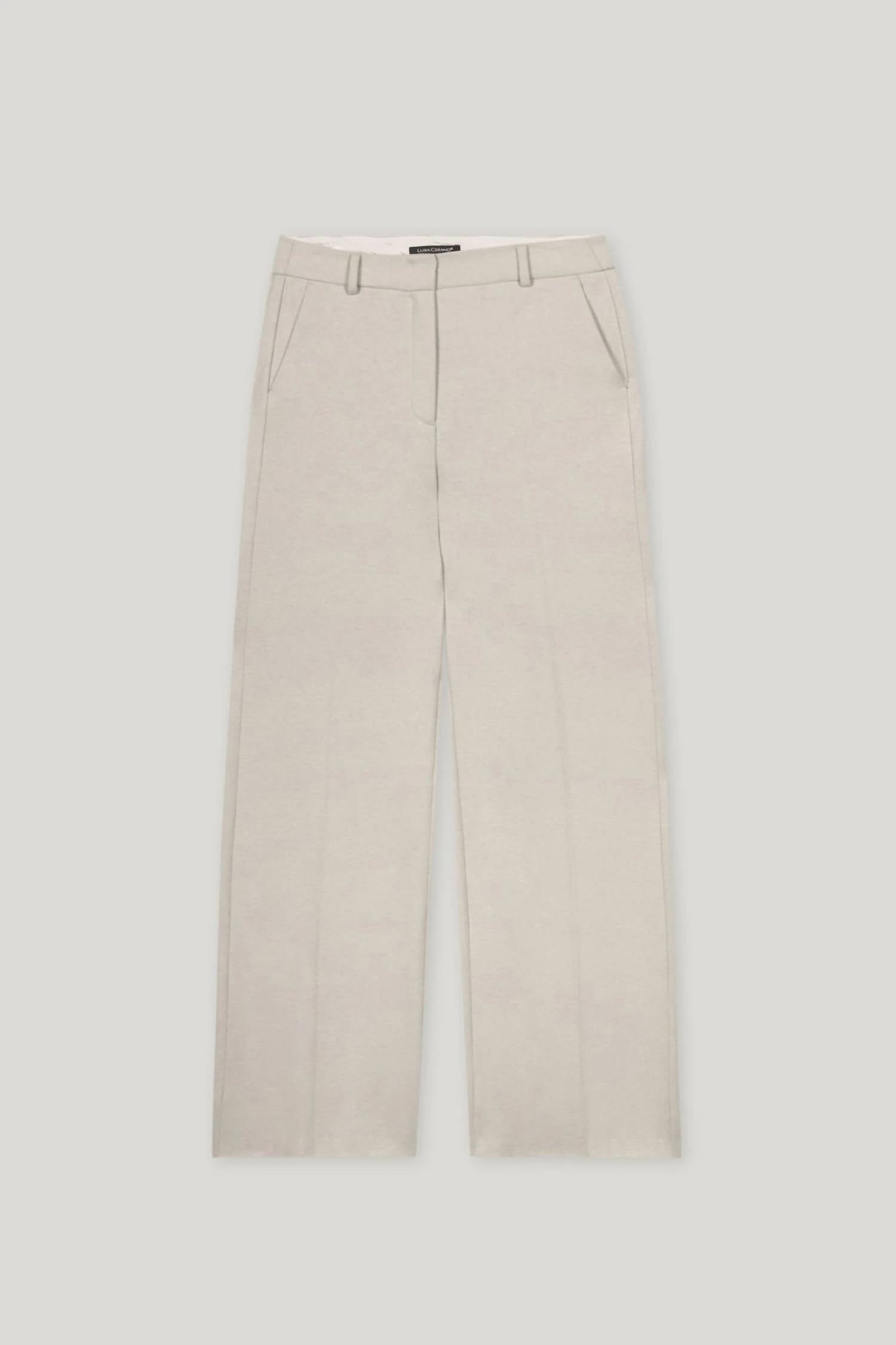 LUISA CERANO Flannel Wide-leg Pants in oyster - women's pants - view 5