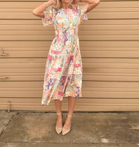 Aureum - Lucia Cotton Poplin Pintuck Midi Dress