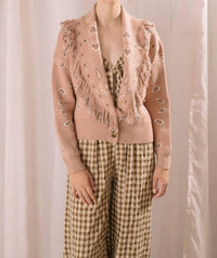 Storia - Paisley Fringe Knit Cardigan