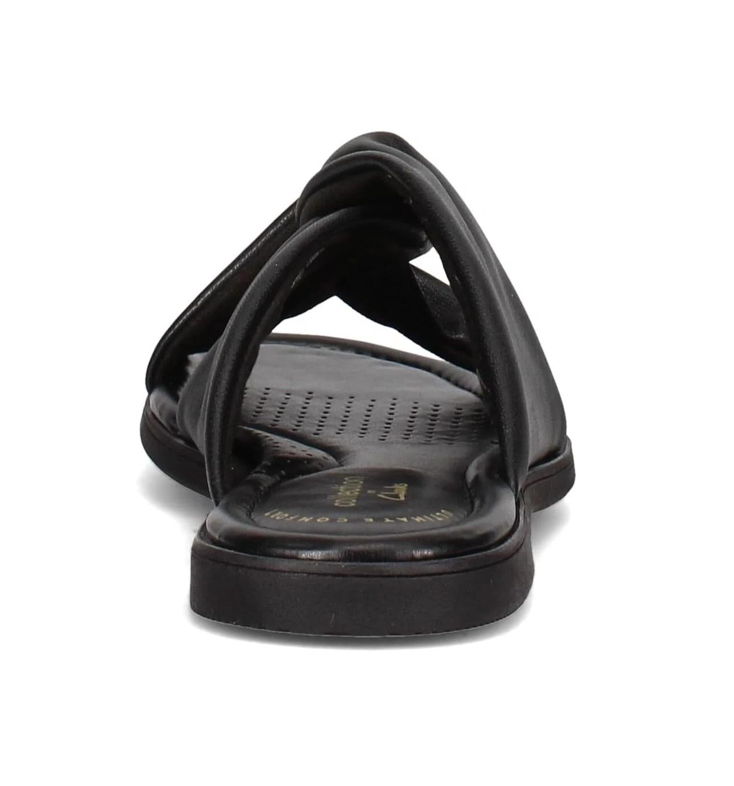 Clarks Women's Reyna Twist Flat Sandal in black synthetic - women's sandal - view 5