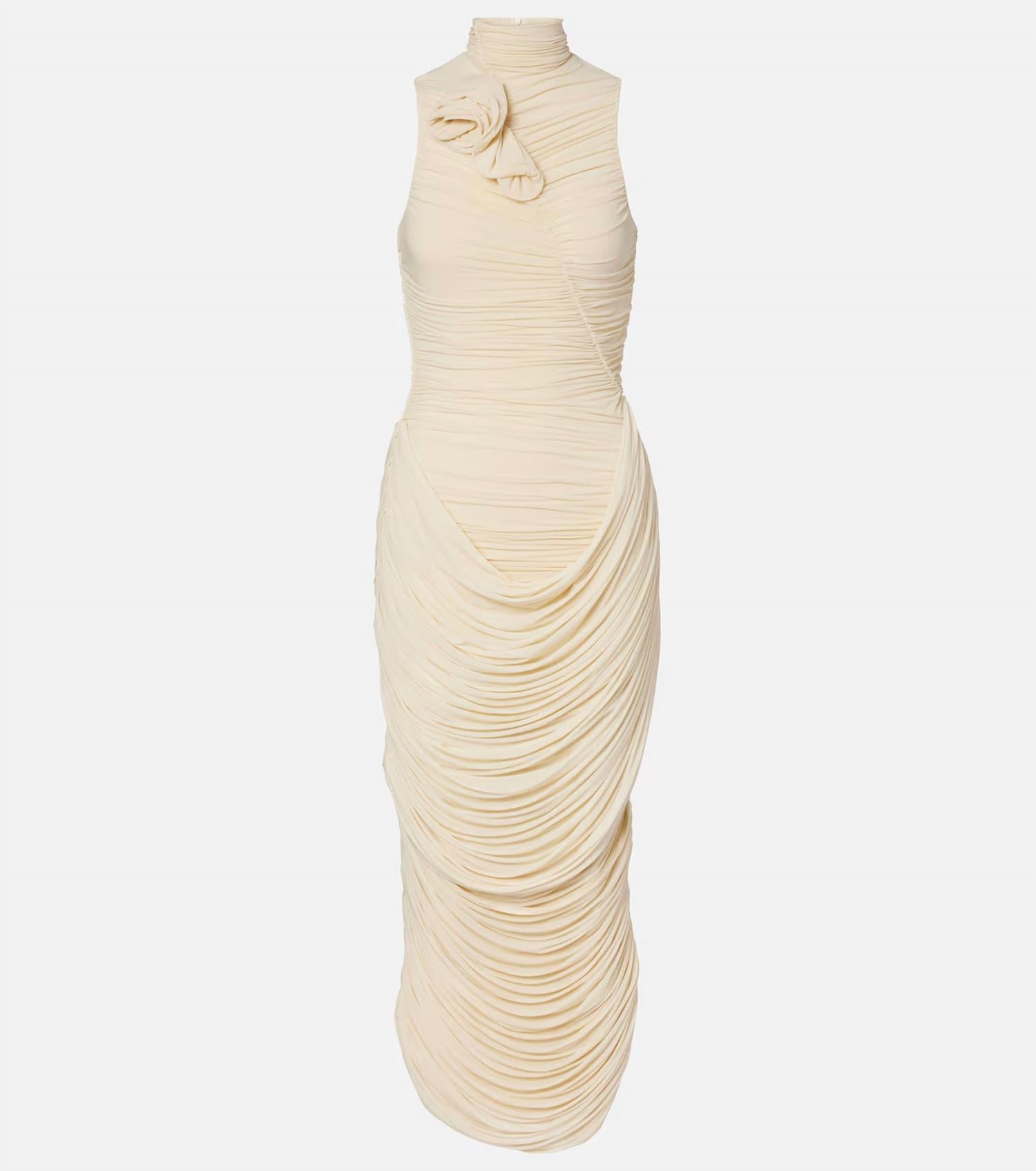 Magda Butrym - The Floral Applique Ruched Dress