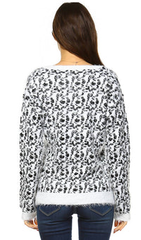 White Mark - Women's Leopard Sweater