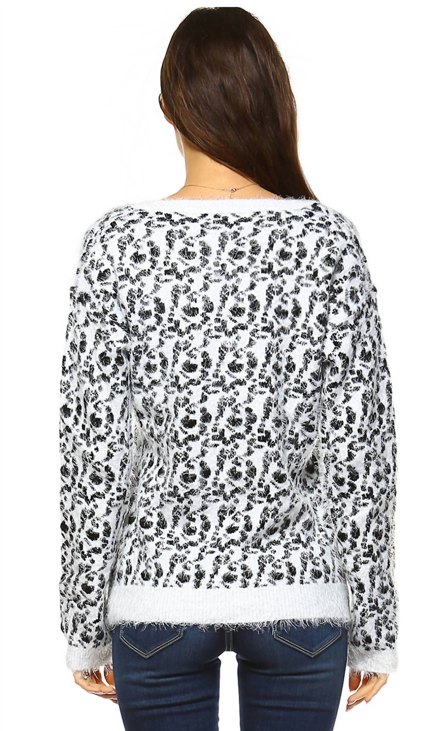 White Mark - Women's Leopard Sweater