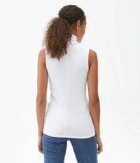 Michael Stars Hillary Ribbed Turtleneck Top in snow - women's sweater - alternate view