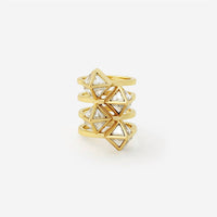 Avenue Chic - Women's Pyramid Mirror Statement Ring