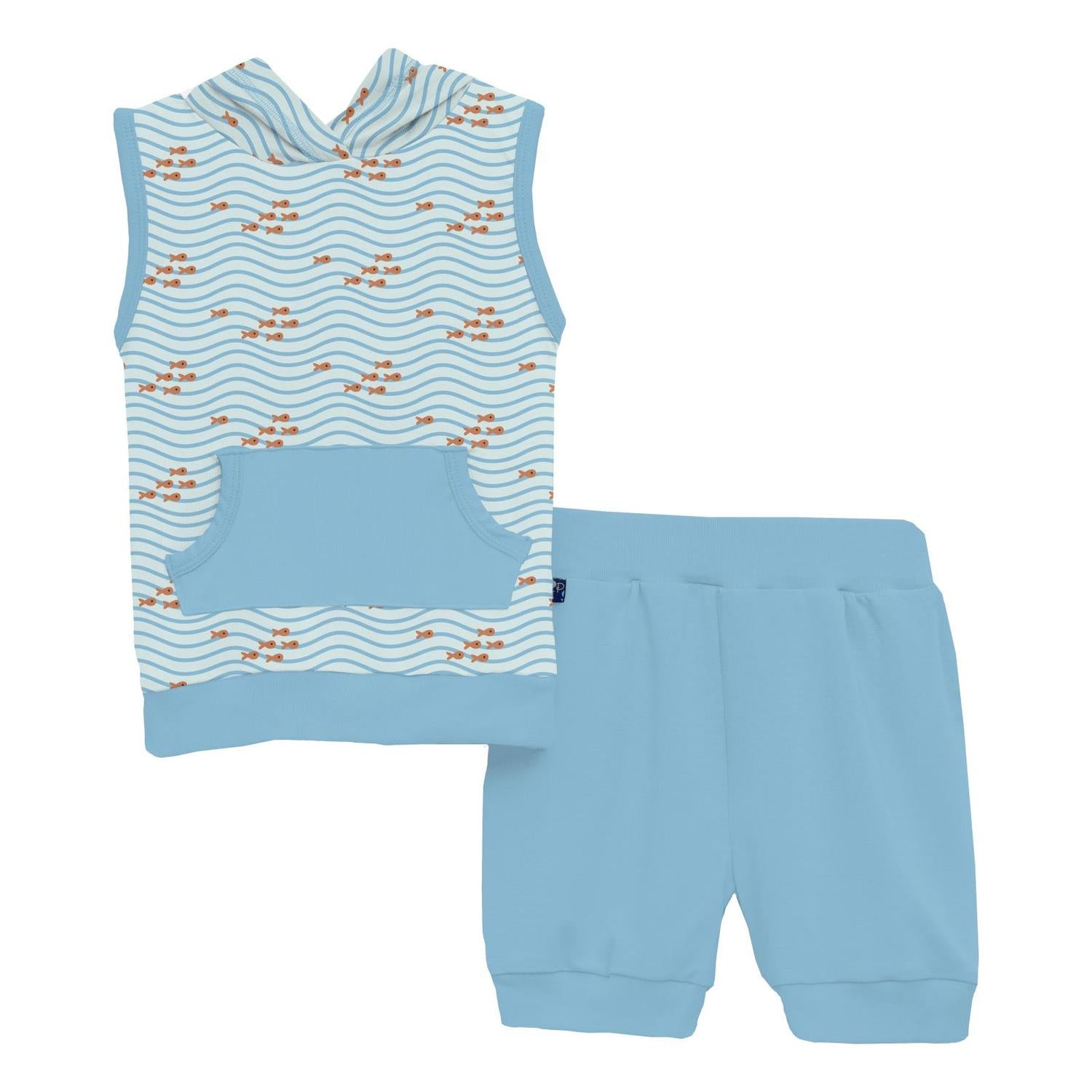 Kickee - Girl's Short Sleeve Hoodie Tank Set