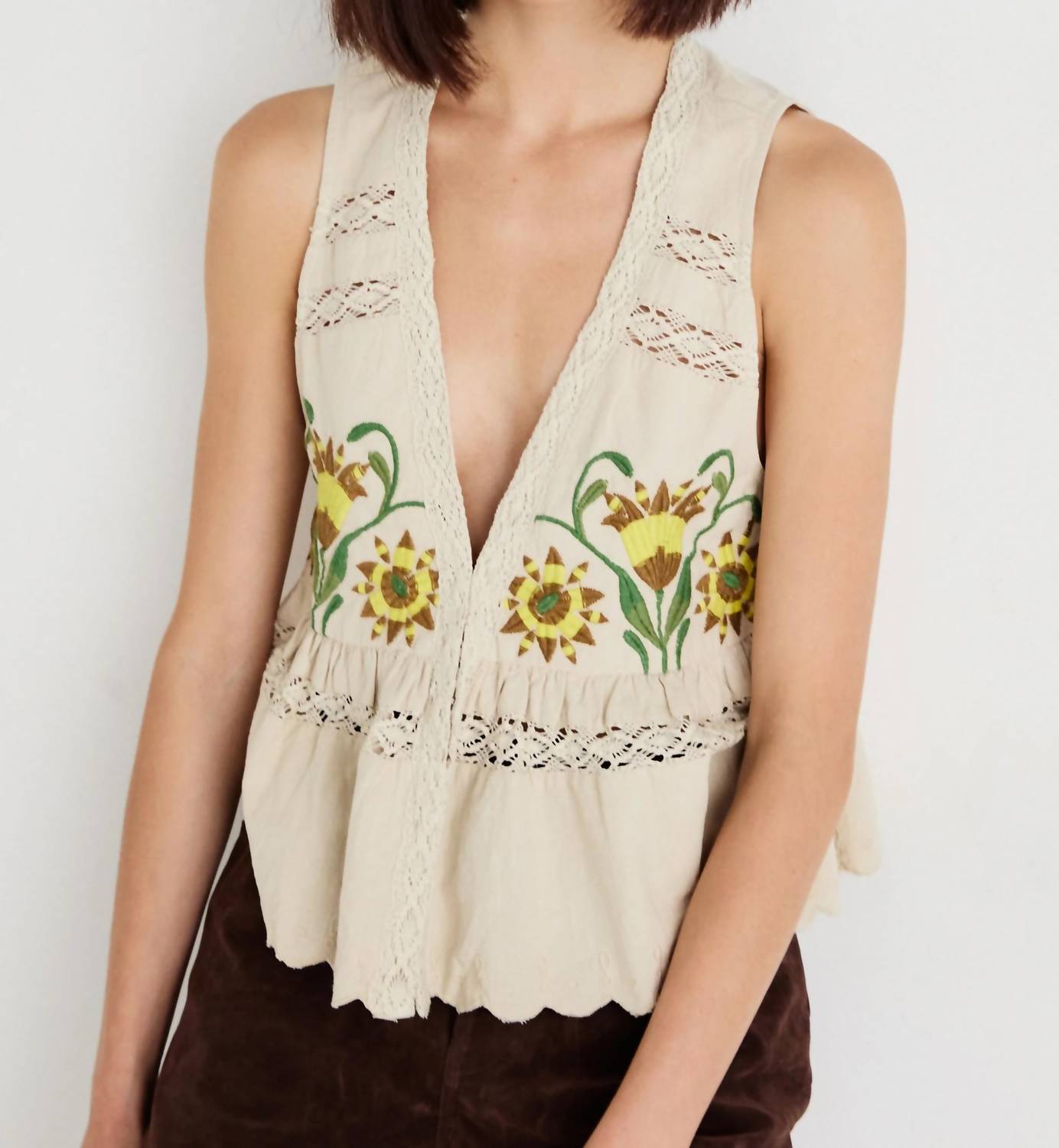 Free People Bali Vine Whispers Top in oat - women's tank top - alternate view