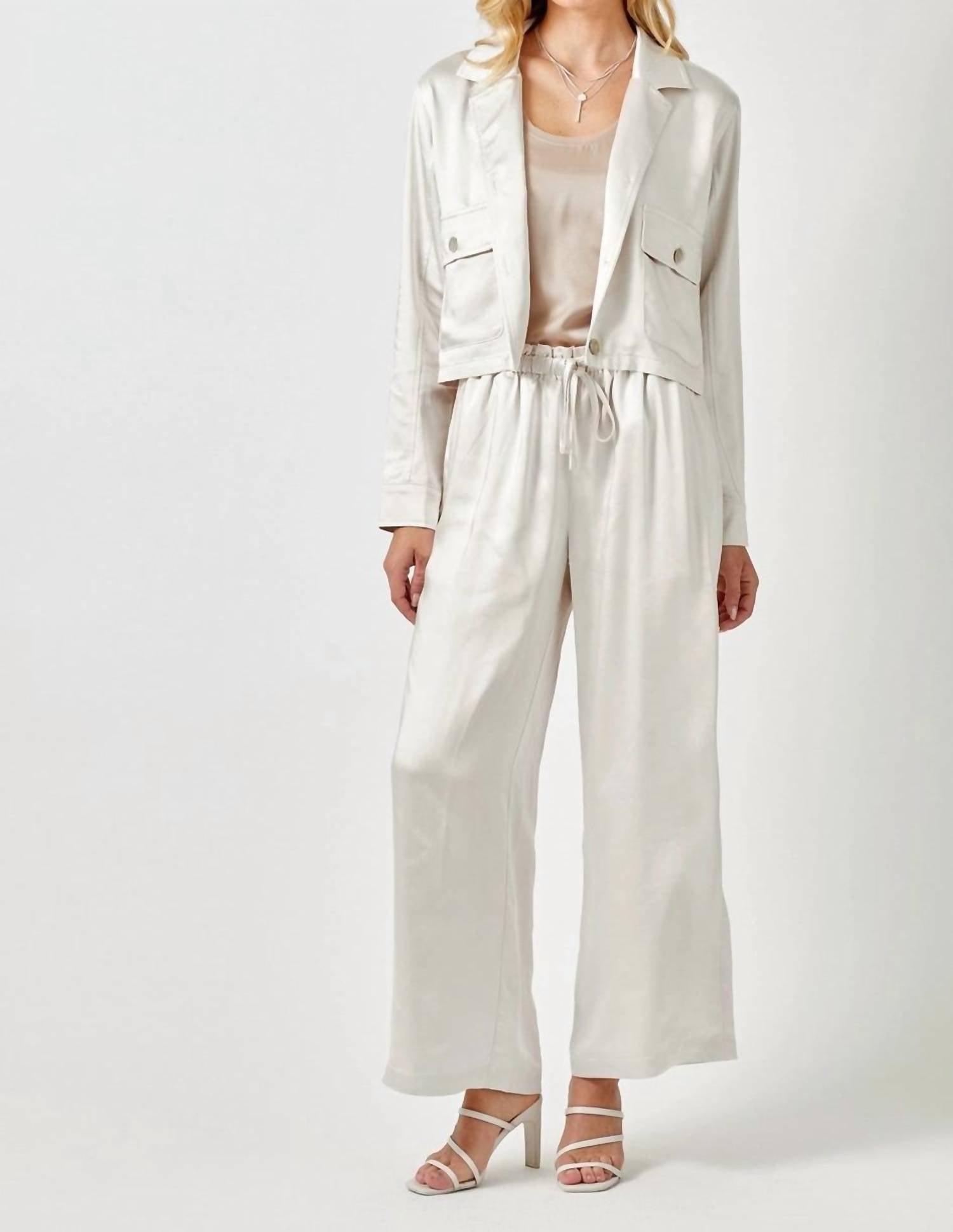 Mystree - Satin Cropped Jacket