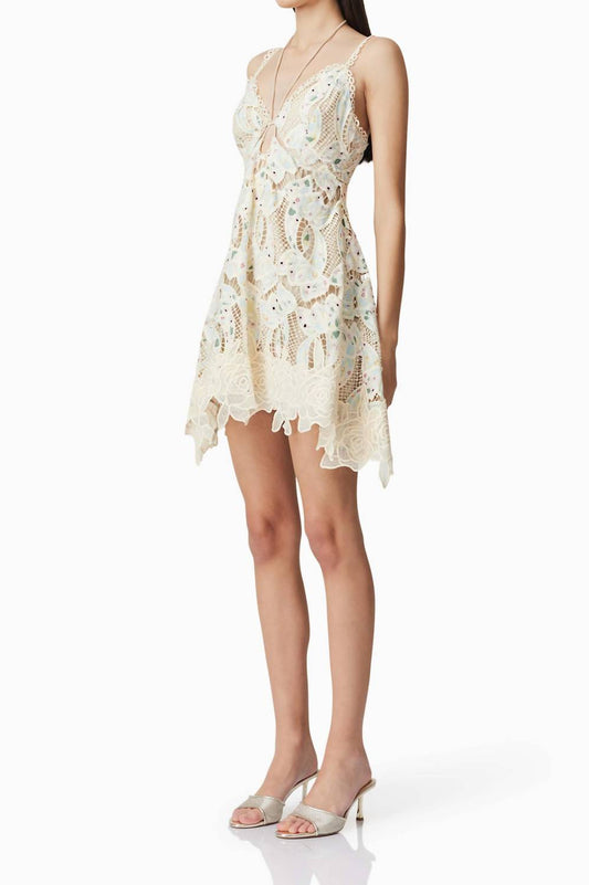 Elliatt - Elliatt Kyla Eyelet Halter Mini Dress