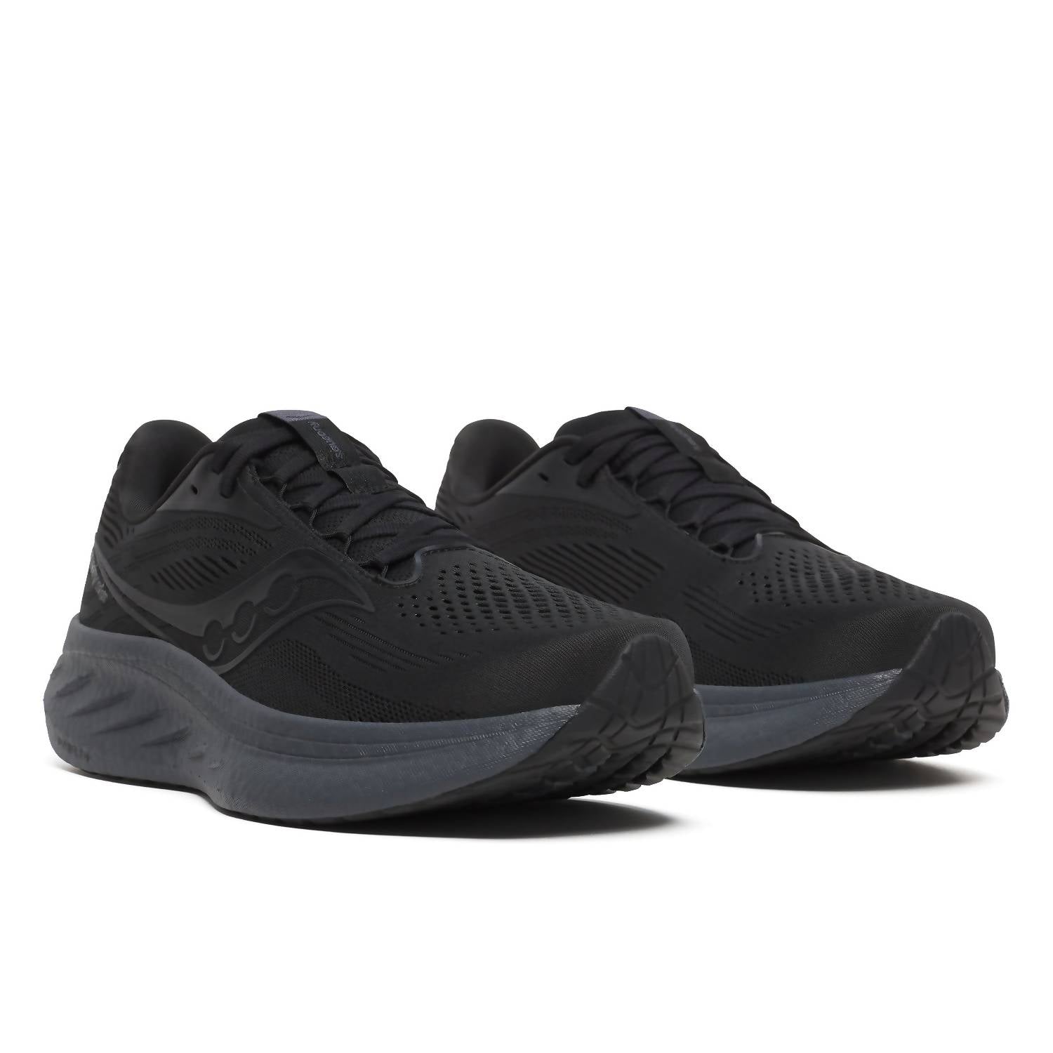 SAUCONY Men's Ride 18 Running Shoes in black shadow 1 - men's shoe - view 4
