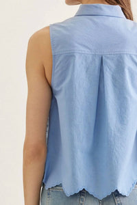 Entrousa - Sleeveless Scallop Top
