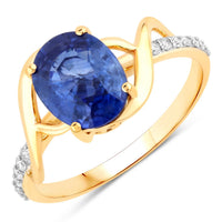 Diana M Jewels Women's Oval Natural Sapphire Fashion Ring (2.34 Ct) - Classic Plus in 18k yellow gold - women's jewelry