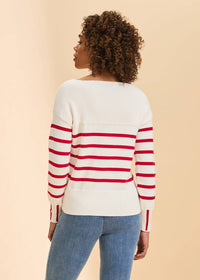 Fdj - Boat Neck Striped Sweater
