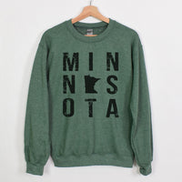 Fuzzy Loon Designs Unisex - Minnesota Square Comfy Crewneck Sweatshirt in green - men's sweater