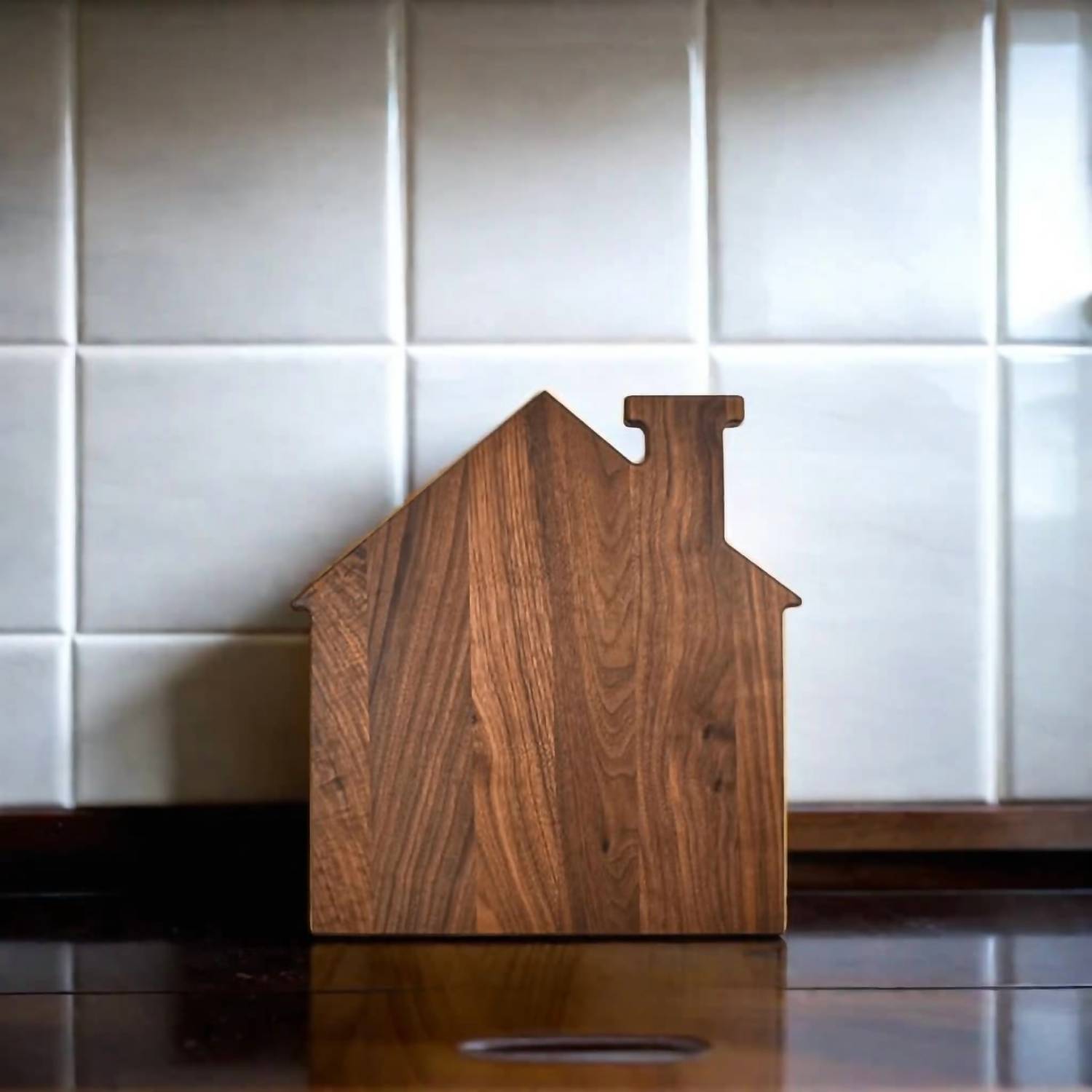 Creative Gifts International - House Shaped Acacia Wood Board - 13" x 14"