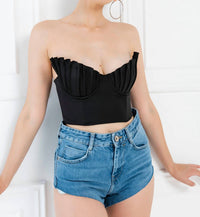 Kikiriki - Ariela Pleated Shell Bust Crop Bustier Top