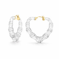 Gold & Honey - Women's Heart Bamboo Hoop Earrings