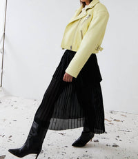 Stella Nova - Short Leather Biker Jacket