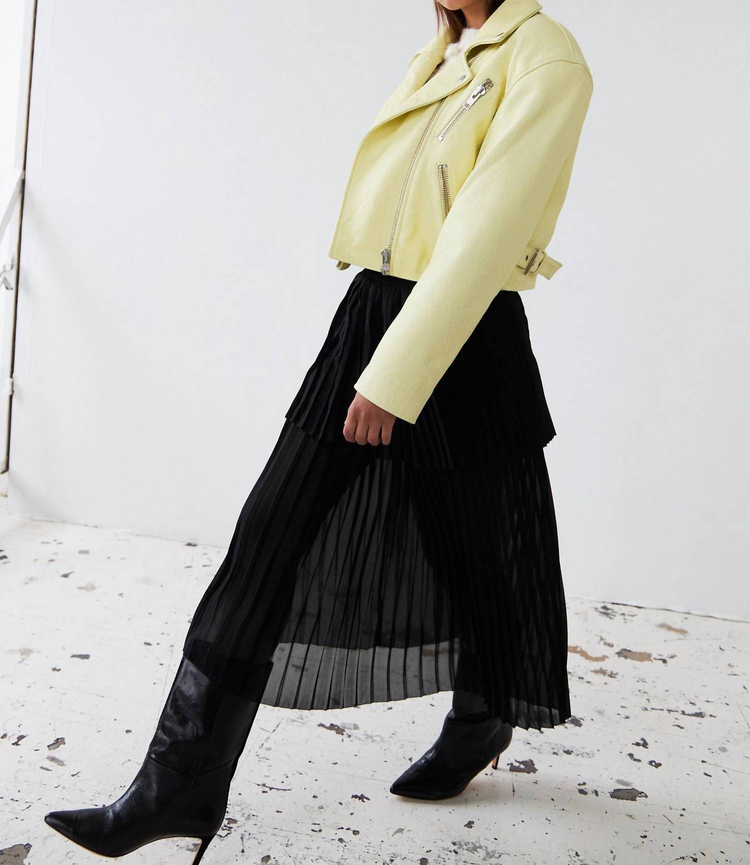 Stella Nova - Short Leather Biker Jacket