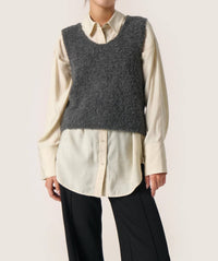 Soaked In Luxury - Venessa V-neck Fluffy Knit Waistcoat
