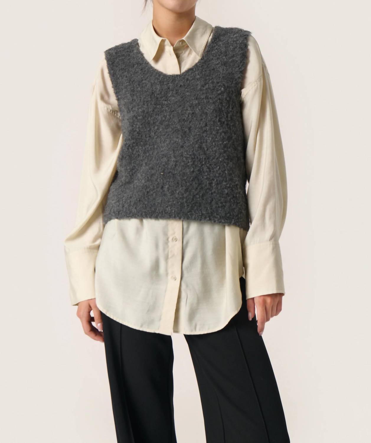 Soaked In Luxury - Venessa V-neck Fluffy Knit Waistcoat