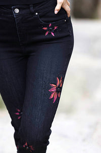 Frank Lyman - Bettany Painted Foral Denim Jeans