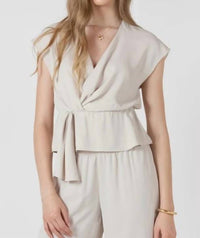 Black Tape - Drapey Wrap Top