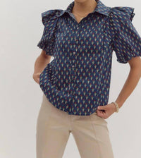Entro - Navy Tulip Top