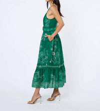 CIEBON Esme Printed Button Down Maxi Dress in green multi - women's dress - alternate view