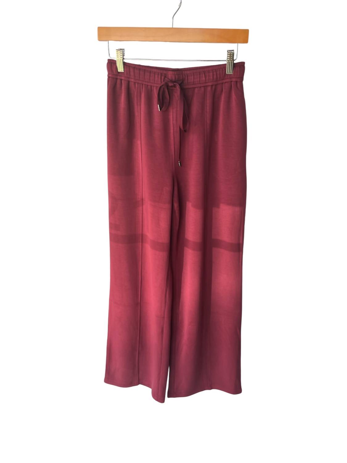 SKIES ARE BLUE Soft Modal Lounge Pants in wine - women's pants - detail view