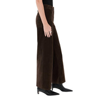 NILI LOTAN Women's Megan Corduroy Pant in chocolate brown - women's pants - detail view