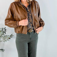 Pinch - Rebel Glow Faux Leather Bomber Jacket