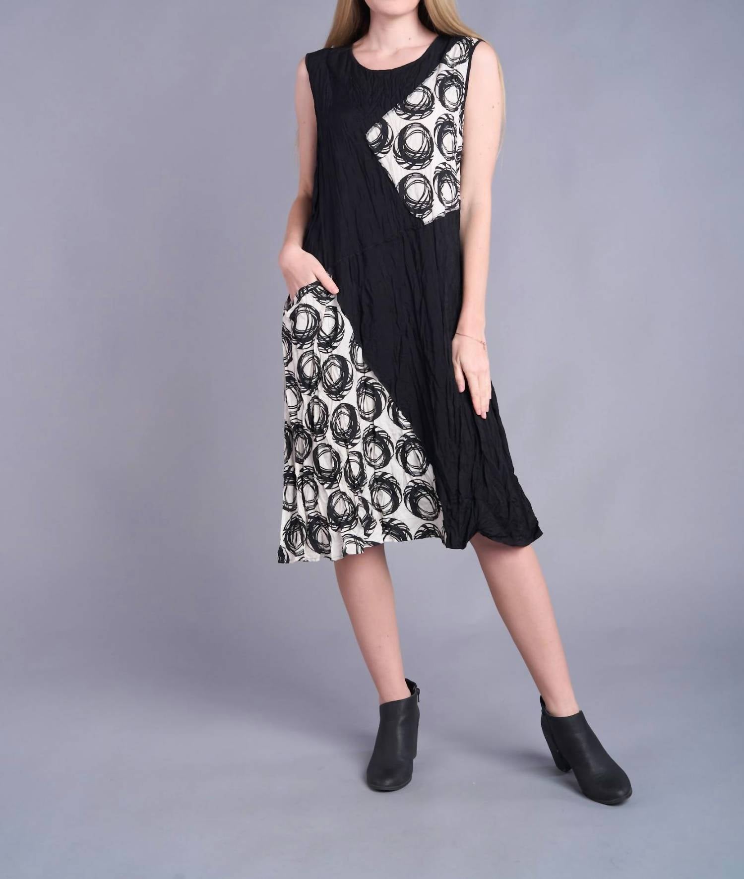 Shana Apparel Cirque Noir Dress in black cream - women's dress
