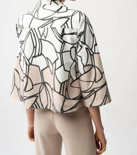 Joseph Ribkoff - Abstract Faux Suede Swing Jacket