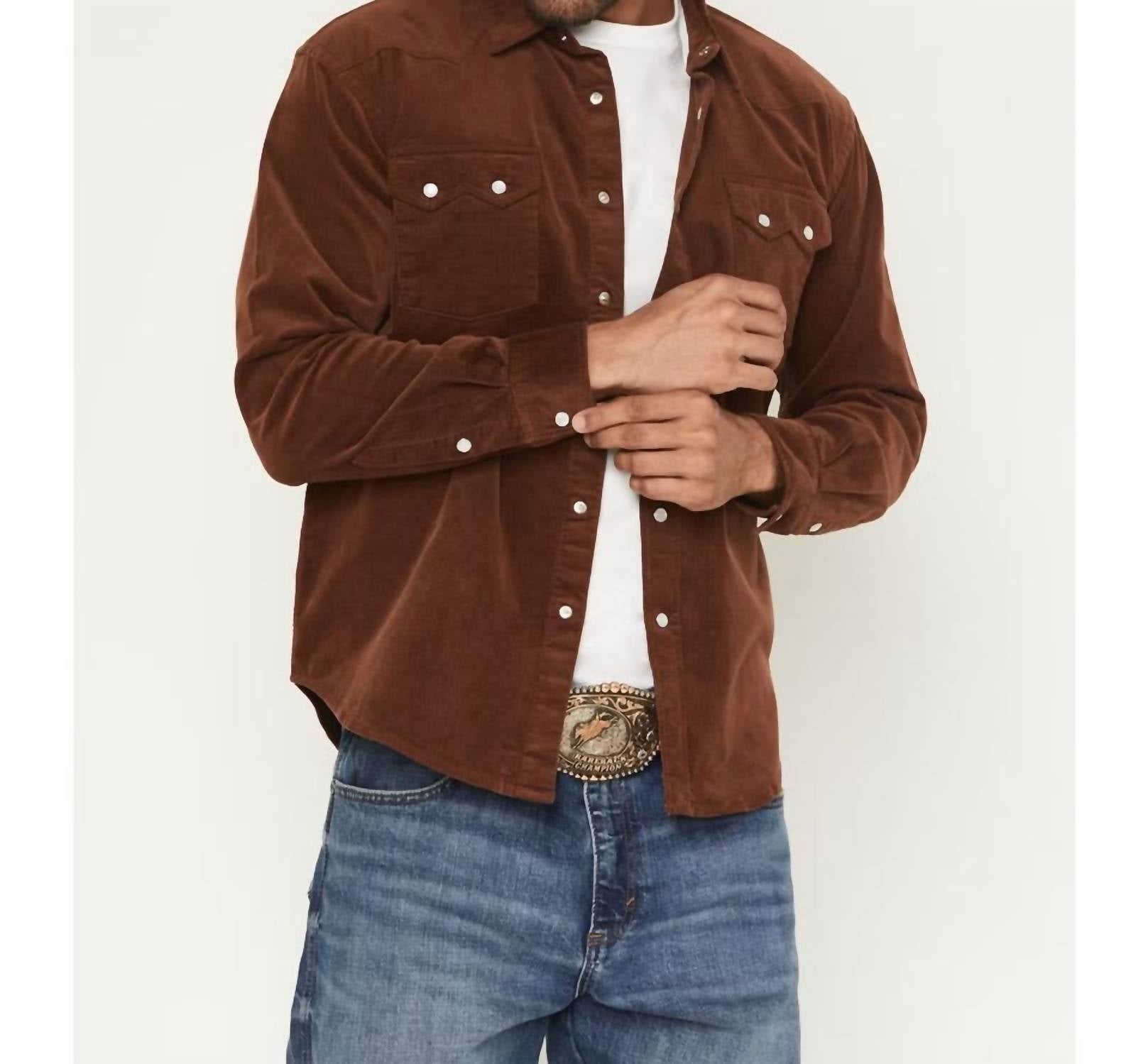 Rock & Roll Denim - Men's Corduroy Long Sleeve Snap Western Shirt