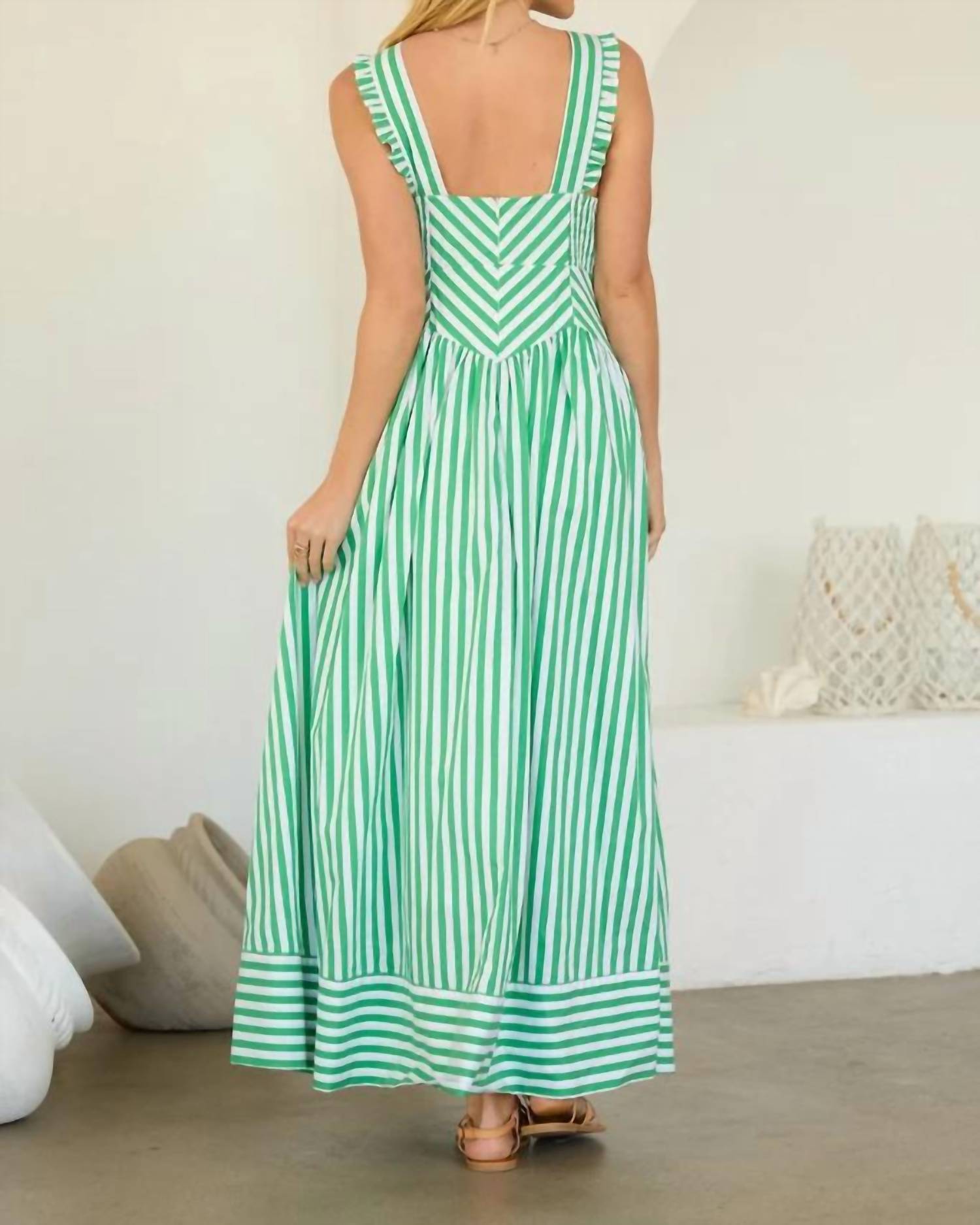 Skies Are Blue - Ruffle Strap Maxi Dress