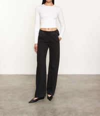 Enza Costa - Silk Knit Long Sleeve Tuck Top