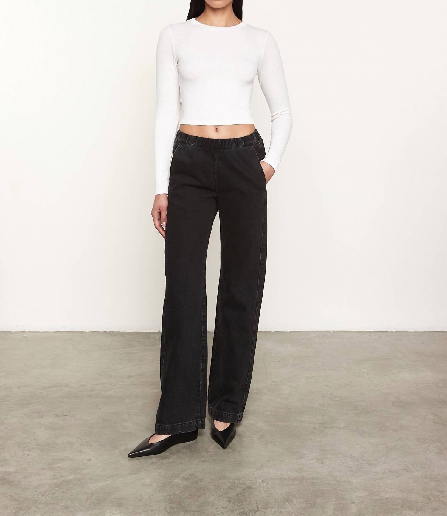 Enza Costa - Silk Knit Long Sleeve Tuck Top