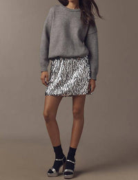 Mare Mare - Long-sleeve Knit Sequin Mini Dress