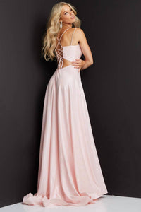 Jovani - Lace Up Back Dress