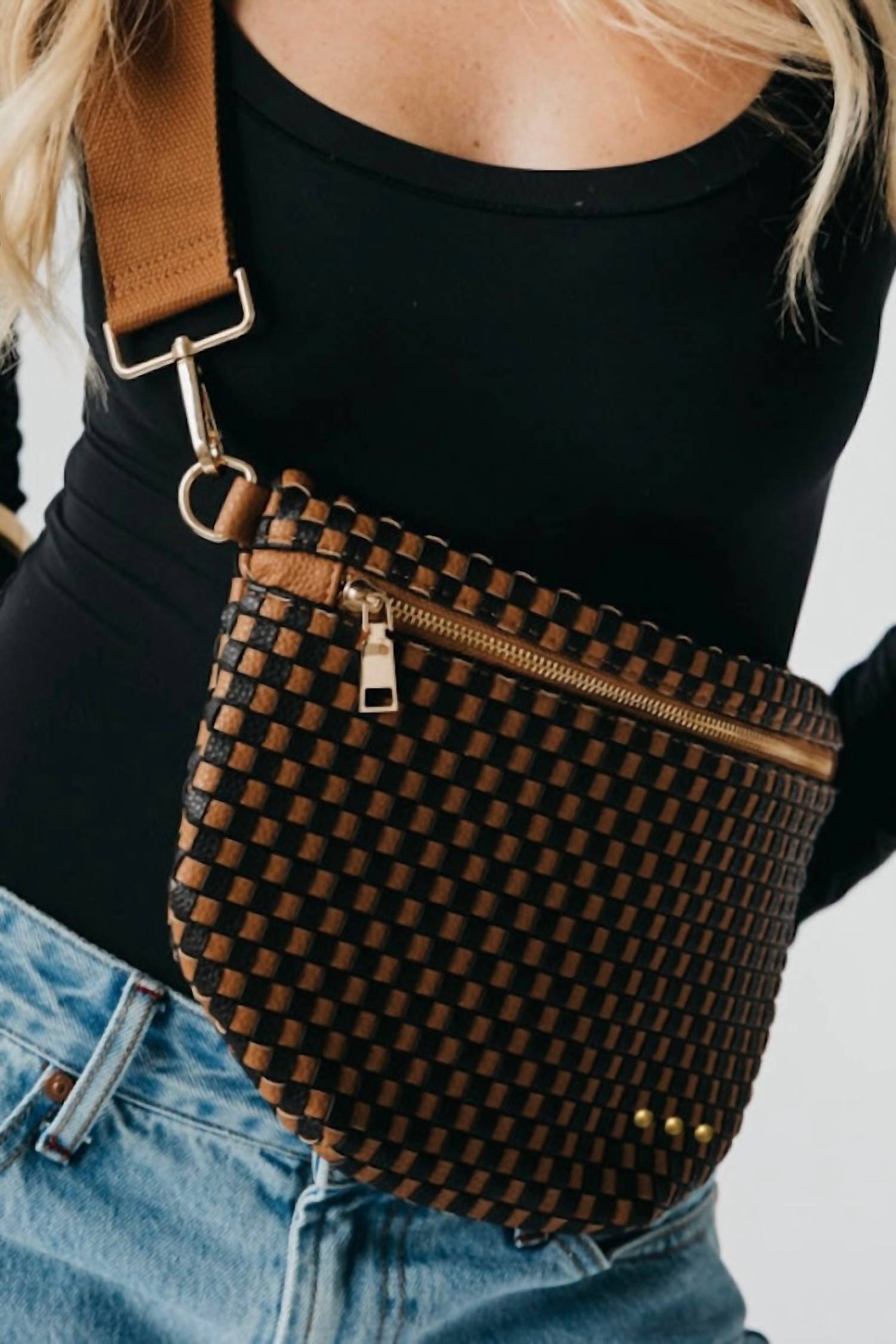 Pretty Simple - Westyln Woven Checkered Bum Bag