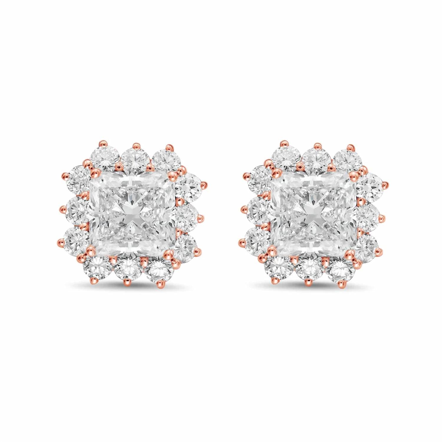 Diana M Jewels - Women's Radiant Lab-Grown Diamond Stud Earrings (15.00 Ct TCW) - Grand