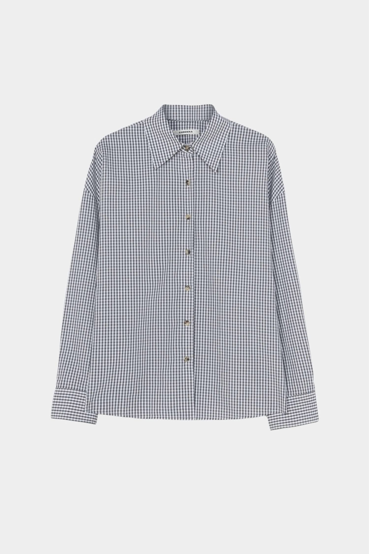 Cordera Oversized Vichy Shirt in grey - women's shirt - view 5