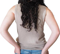 Kinross Women's Rib Tank Top in flax - women's tank top - detail view