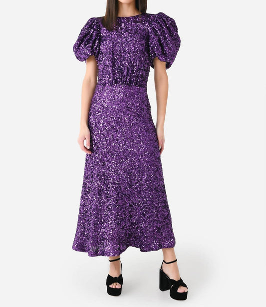 Rotate - Sequins Puff Sleeve Dress