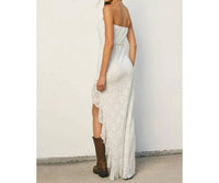 Dress Forum - Seafoam Whisper Strapless Ruffled Maxi Dress